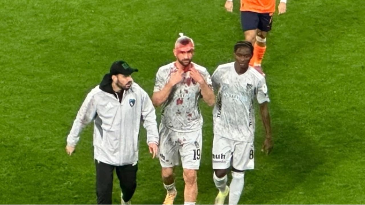 Hava topu mücadelesinde kafasına darbe alan Serdar Dursun’a 12 dikiş!