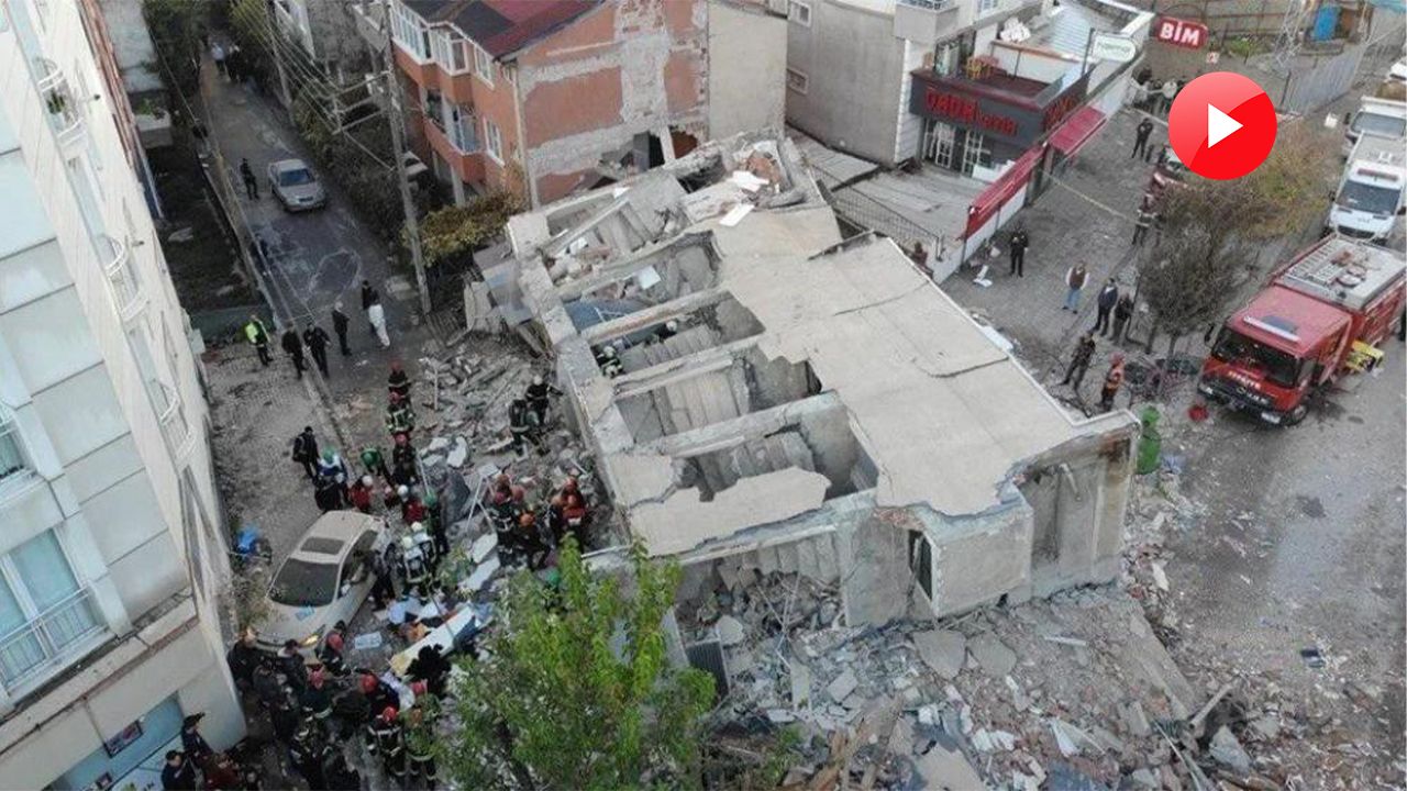 Gebze'deki 7 katlı binanın çökme anı ortaya çıktı