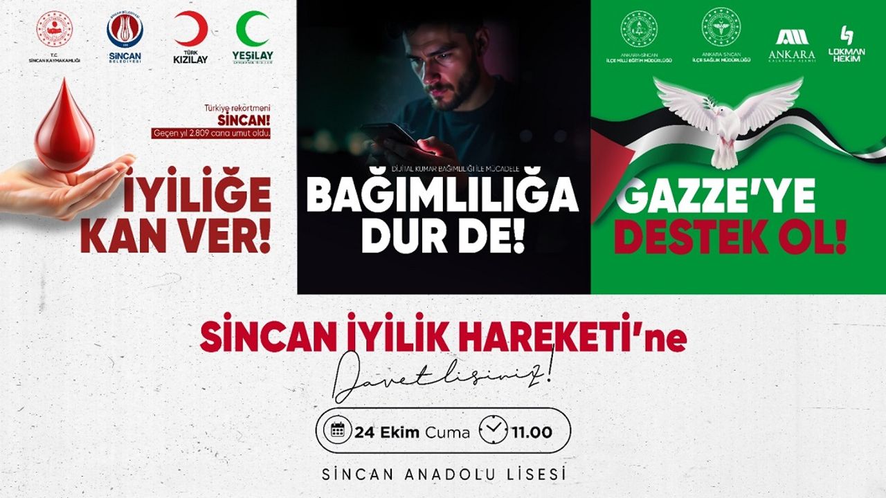 Sincan’da ‘İyilik Hareketi’ programı düzenleniyor