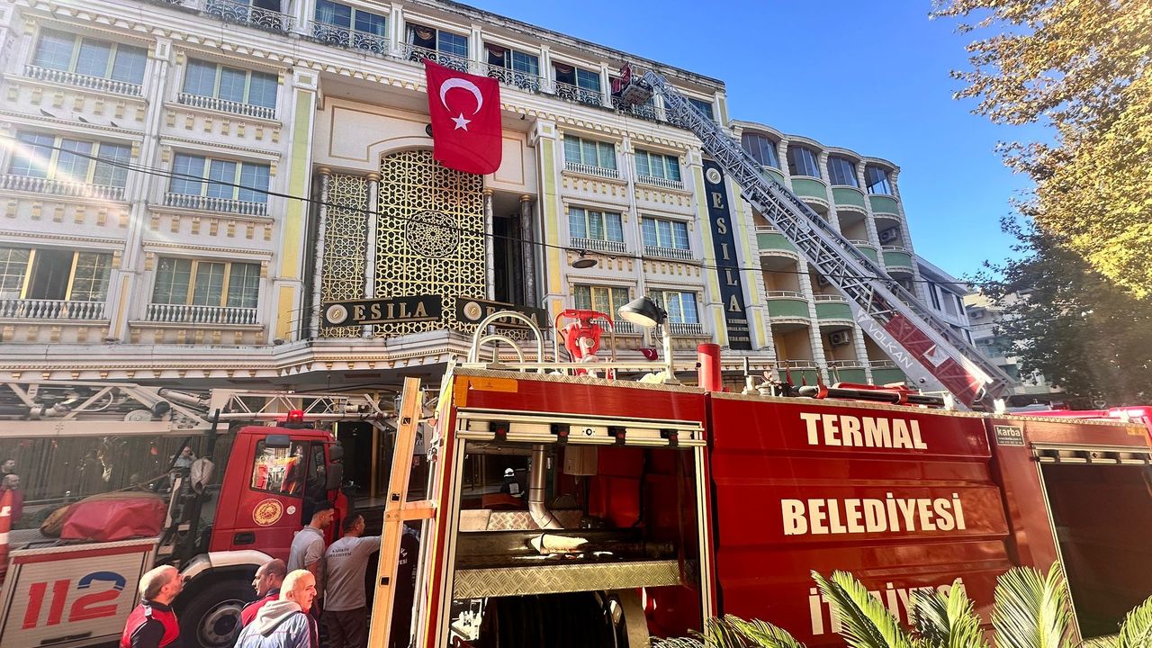 Yalova’da 5 katlı otelin makine dairesinde yangın