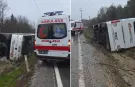 Çatalca'da otobüs devrildi: Çok sayıda yaralı var!