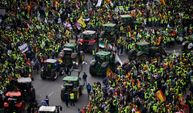 İspanyol çiftçiler Madrid'de hayatı durdurdu