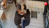 Öğretmenin eşini iş yerinde darbettiği anlar kamerada!