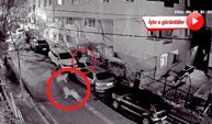 Kendisini kovalayan köpeklerden arabaların üzerine çıkarak kaçtı!
