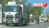 Çöp kamyonunun çarptığı yaya öldü; kaza anı kamerada