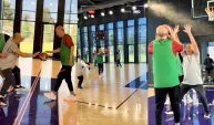 Cumhurbaşkanı Erdoğan, bakanlarla birlikte basketbol maçı yaptı