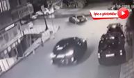 Üsküdar’da motokuryenin ağır yaralandığı kaza kamerada