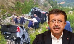 Eski Bakan Nihat Zeybekci trafik kazası yaptı: Aracı şarampole yuvarlandı