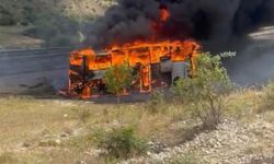 Erzurum'da yolcu otobüsünde yangın çıktı