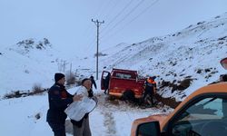 Bayburt'ta kar kalınlığı 50 santimetreye ulaştı: Mahsur kalan 2 kişi kurtarıldı
