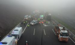 Kuzey Marmara Otoyolu'ndaki kazanın ardından yol açma çalışmaları devam ediyor