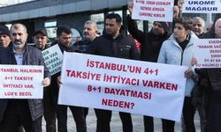 UKOME toplantısı sırasında '8+1 taksicilerden taş ve sopalı protesto