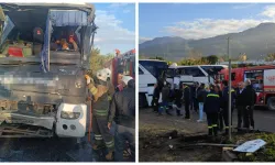 Hatay'da işçi servisi otobüsler çarpıştı: 1'i ağır 18 yaralı