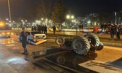 Otomobille traktör çarpıştı: 2 kişi yaralandı
