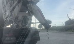 Esenyurt'ta beton mikseri betonu yola dökerek ilerledi