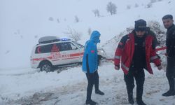 Siirt'te çığ düşen yolda mahsur kalan 4 araçtaki 12 kişi kurtarıldı