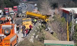 Sakarya'da bariyere çarpan tır ulaşımı aksattı