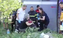 Depoda mahsur kalan kadını itfaiye kurtardı