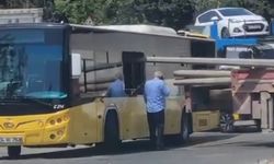 Ataşehir'de otobüsün camından direk girdi: Yolcular ölümden döndü