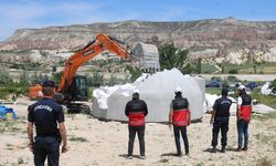 Kapadokya'da 13 kaçak yapı yıkıldı