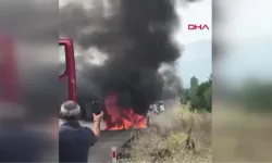 Isparta’da orman yolunda seyir halindeki otomobil yandı