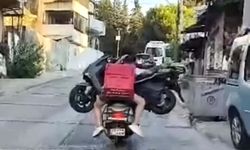 İzmir'de motosikletle başka motosikleti taşıdılar