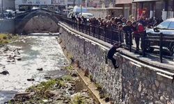 Bitlis'te dereye düşen kekliği mahalleli kurtardı