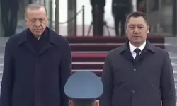 Cumhurbaşkanı Erdoğan, Bişkek'te resmi törenle karşılandı