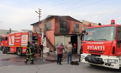 Kayseri'de sünger atölyesinde çıkan yangın, 1 saatte söndürüldü