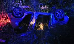 Samsun'da takla atan otomobilde 1 yaşındaki Uras öldü