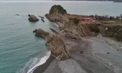 Sinop'ta deniz çekildi