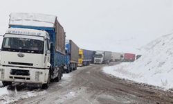 Van'da kar yağışı nedeniyle TIR’lar yolda kaldı