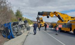 Eskişehir'de devrilen tankerin sürücüsü hayatını kaybetti