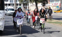 Diyarbakır’da kadınlar, ‘8 Mart’ için pedal çevirdi