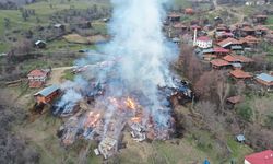 Kastamonu'da yangın: 3 ev, 6 ahır ve 9 samanlık zarar gördü