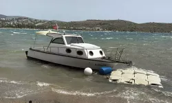 Bodrum'da fırtına; 10 tekne karaya oturdu