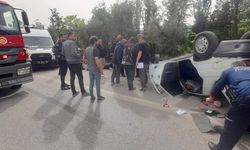 Sakarya'da otomobil ters döndü; 1 yaralı