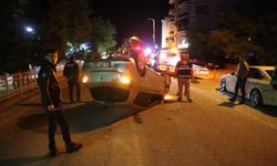 Kastamonu’da, kontrolden çıkan otomobil takla attı