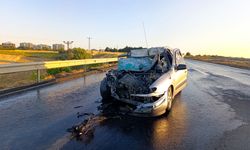 Tekirdağ'da pikaba arkadan çarpan otomobilin sürücüsü öldü
