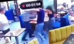 Ankara'da kadın garson kendisine tokat atan adamı dövdü