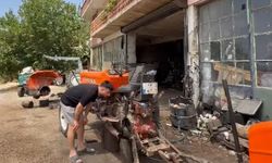 Çiftçinin yangın bölgesine su taşırken hasar gören traktörünü tamir ettirdi