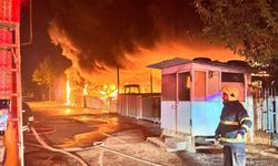Diyarbakır'daki yangında 3 dükkan ile 22 traktör yandı