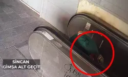 Ankara'da yürüyen merdiveni, kasıtlı devre dışı bırakan kişiler kameraya yansıdı