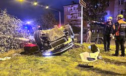 Erzurum'da takla atan otomobildeki 4 kişi yaralandı