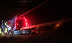 Çeltik tarlasına giren TIR'ın şoförü öldü