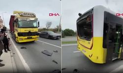 Büyükçekmece'de kamyon İETT otobüsüne çarptı; 9 yaralı