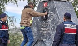 Şehit adına yaptırılan çeşmedeki Türk bayrağı ve şehidin fotoğrafı tahrip edildi