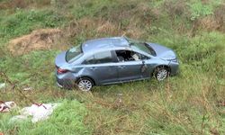 Beşiktaş'ta otomobil şarampole yuvarlandı