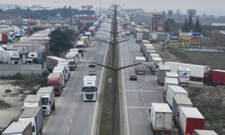 Kapıkule Sınır Kapısı'nda çift yönlü 7'şer kilometre tır kuyruğu oluştu