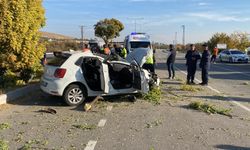 Otomobil, ağaca ve elektrik direğine çarptı: 2'si ağır, 6 yaralı